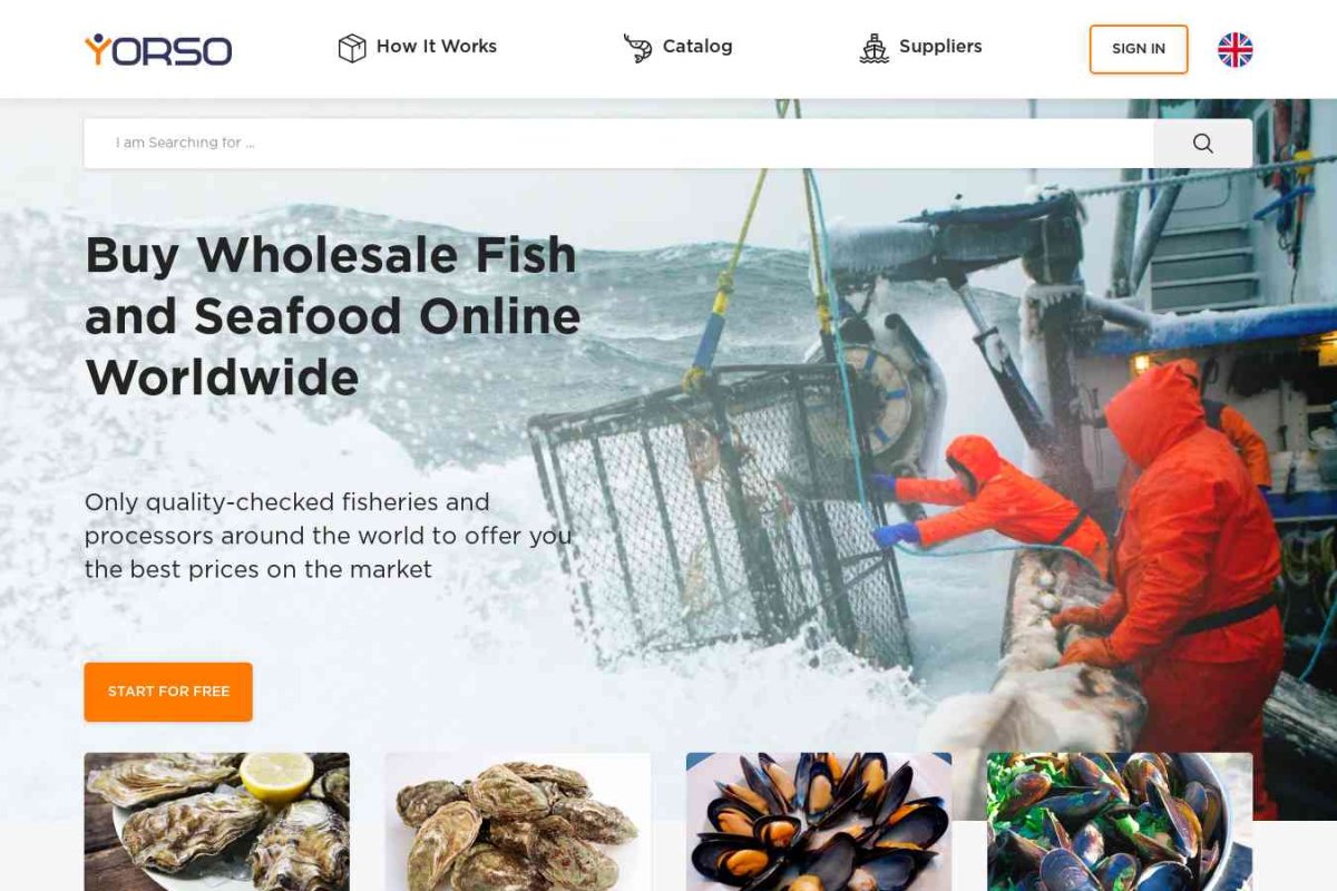 Yorso - торговая площадка для крупнооптового рынка рыбы и морепродуктов