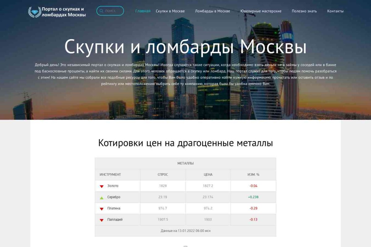 Портал о скупках и ломбардах Москвы